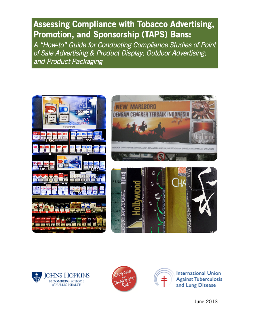 Assessing Compliance with TAPS Bans: A “How-To” Guide for Conducting Compliance Studies