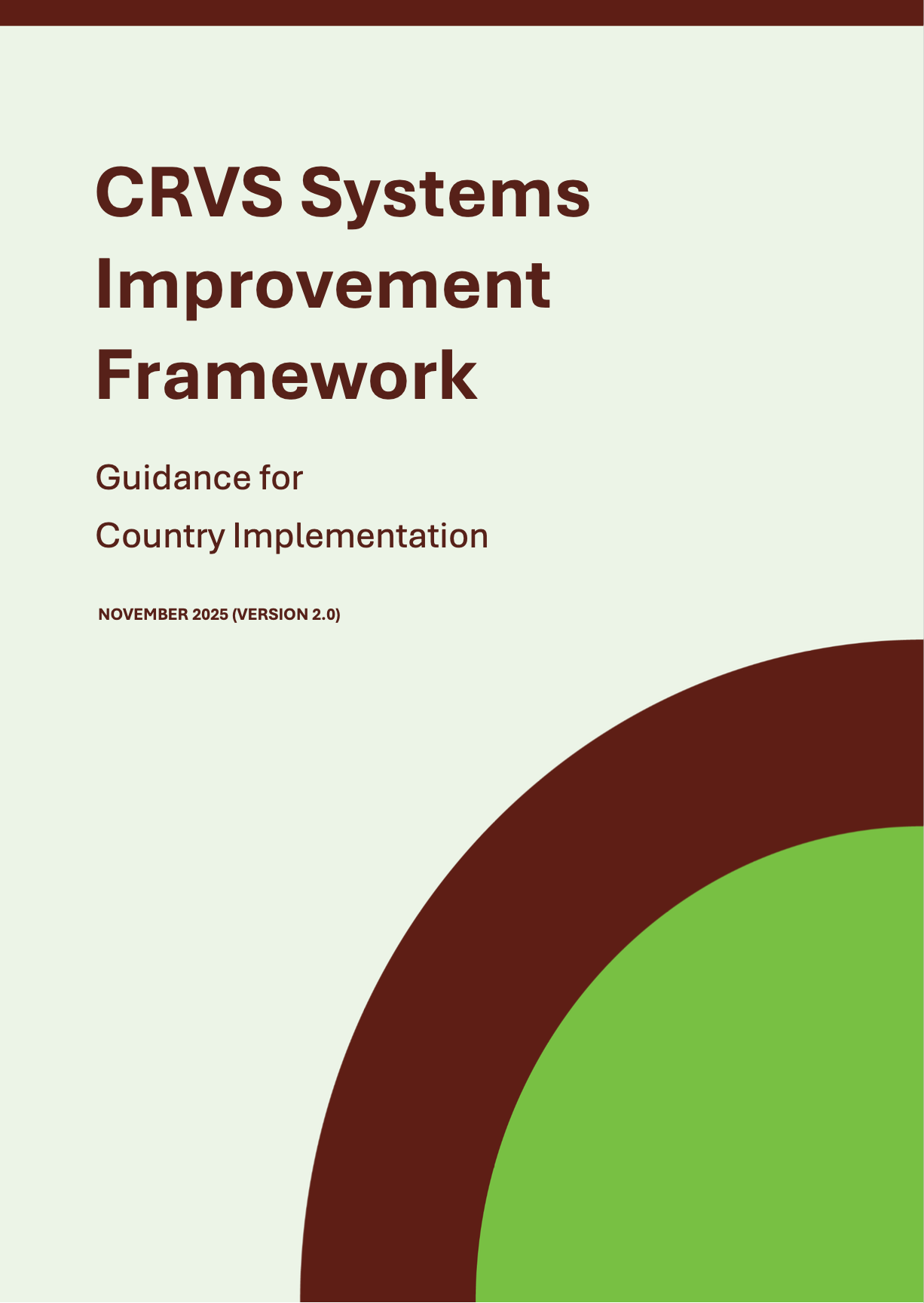 CRVS Systems Improvement Framework