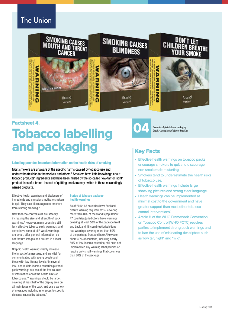 Tobacco Labeling and Packaging