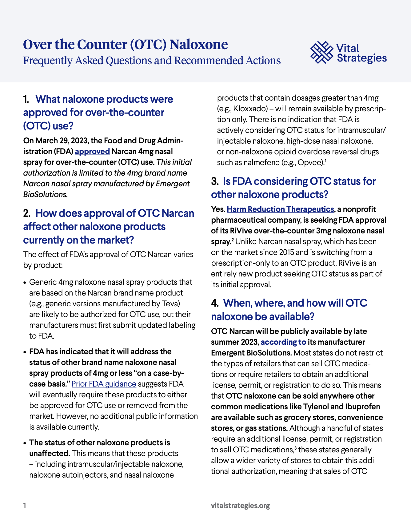 Information about Over the Counter Naloxone
