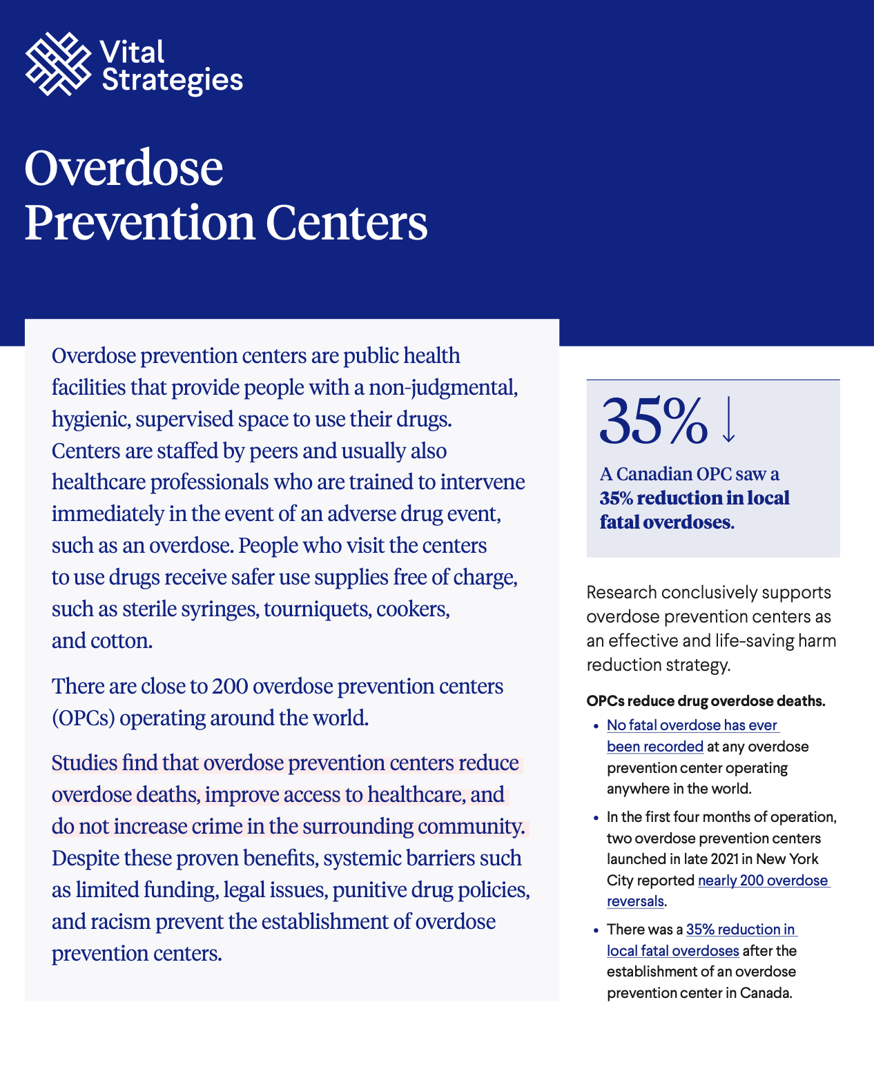 Overdose Prevention Centers