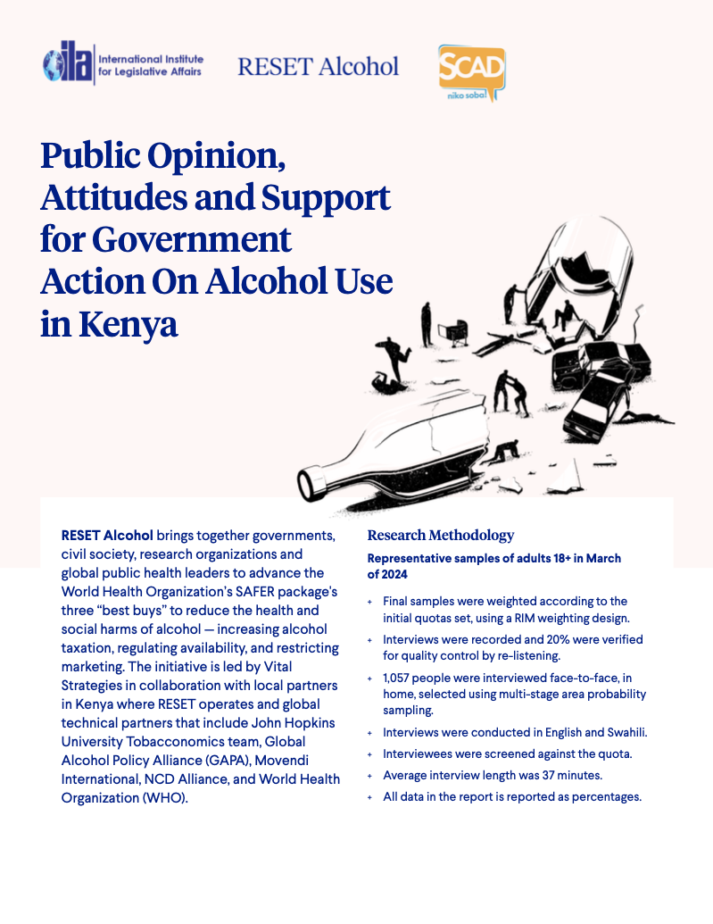 RESET Alcohol – Public opinion, attitudes and support for government action on alcohol use in Kenya