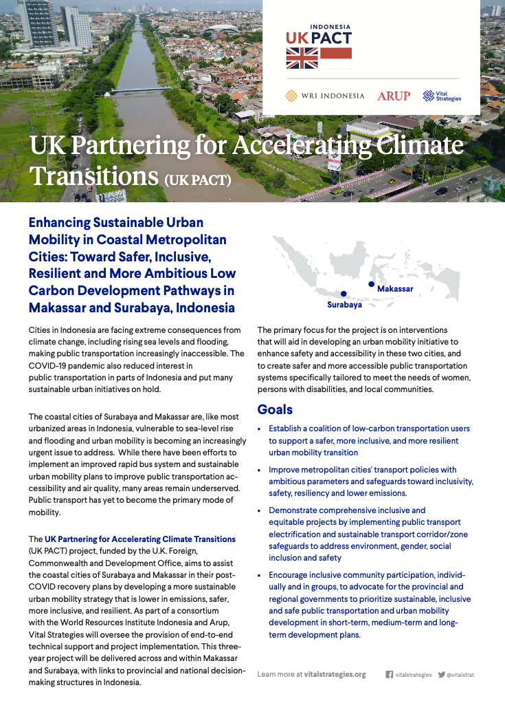 UK PACT : Enhancing Sustainable Urban Mobility in Surabaya and Makassar